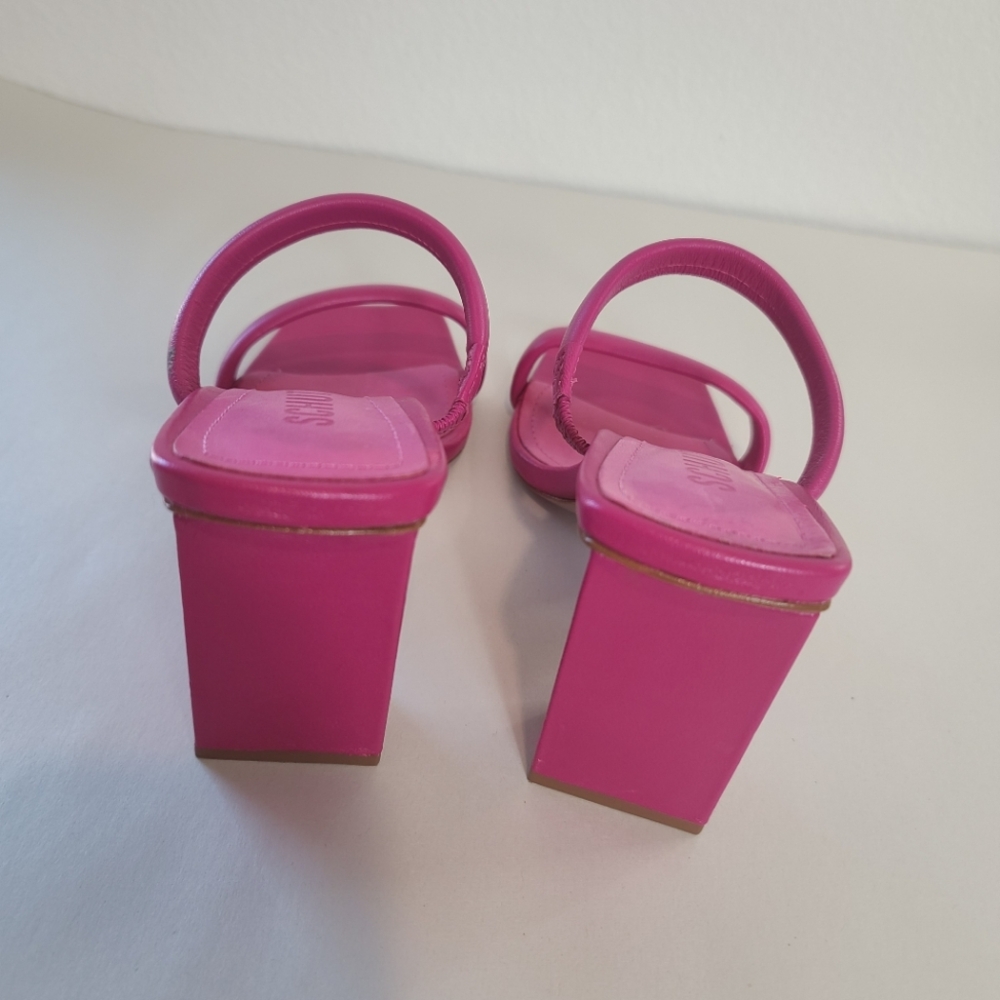 SCHUTZ Ully Nappa Leather Sandals in Hot Pink - Picture 8 of 12